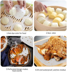 Air Fryer Parchment Paper Liners, 100Pcs 8.5inch Square Perforated Parchment Paper Sheets for Air Fryer, Premium Nonstick Bamboo Steamer Liner for Air Fryers, Steaming Basket, Oven, Baking, Cooking