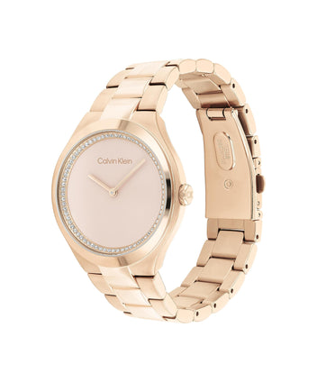 Calvin Klein, Admire Women's Carnation Gold Dial, Ionic Plated Carnation Gold Steel Watch - 25200368
