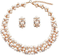 Shining Diva Fashion Jewellery Pearl Necklace Set with Earrings for Women and Girls (Golden) (rrsd8484s)