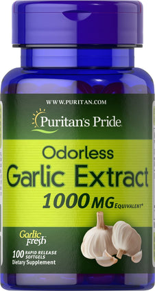 Puritans Pride Odorless Garlic, 1000mg-100 Rapid Release Softgels