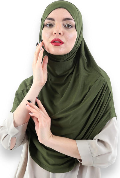 Avanos Easy Wear Soft Hijab for Women, Instant Hijab Long Scarf, Jersey Turbans Prayer Muslim Abayas Dress Clothes Jilbab