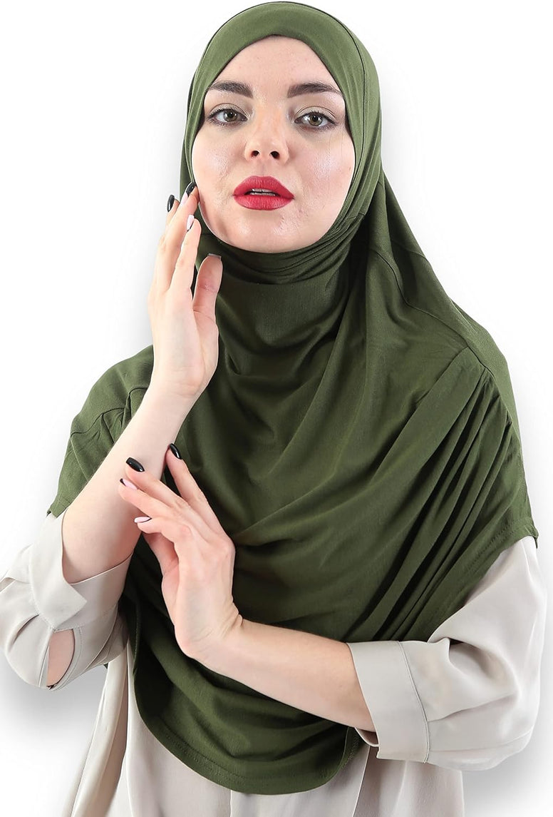 Avanos Easy Wear Soft Hijab for Women, Instant Hijab Long Scarf, Jersey Turbans Prayer Muslim Abayas Dress Clothes Jilbab