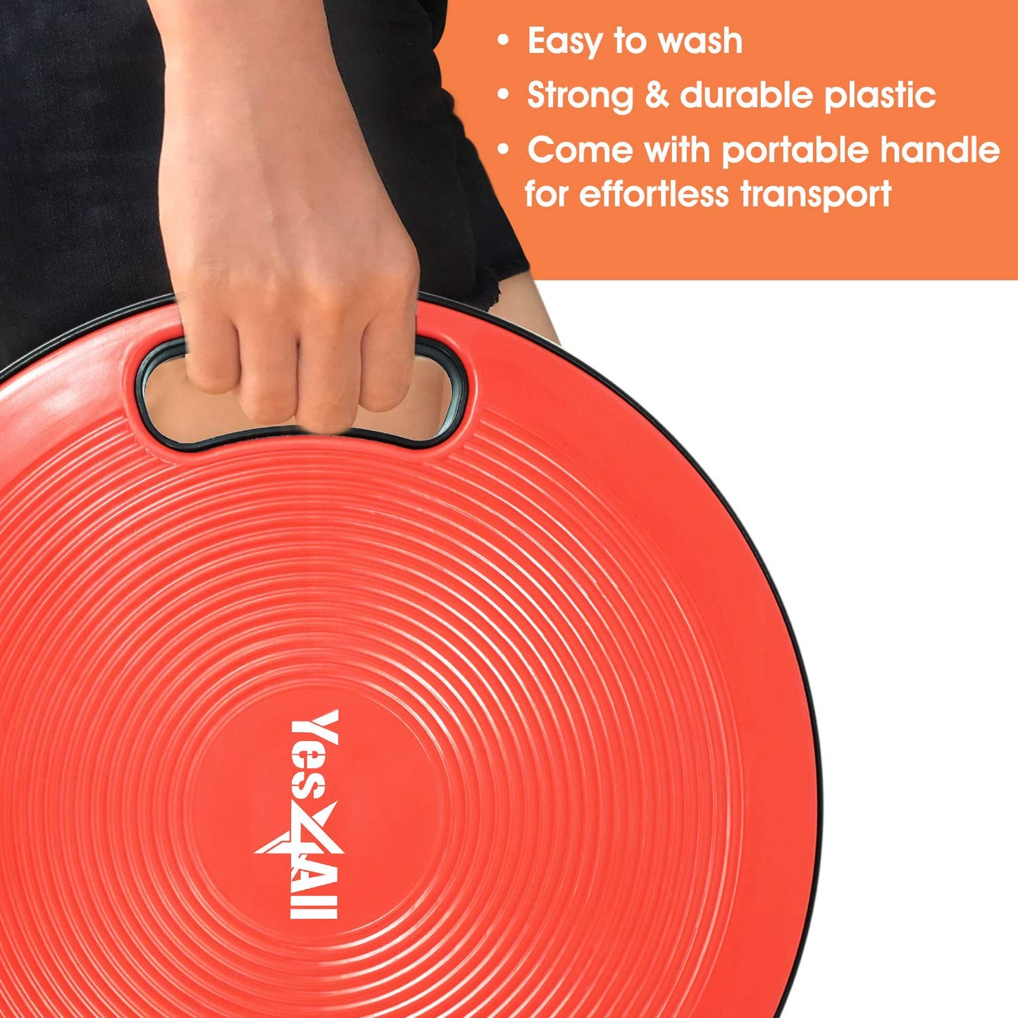 Yes4All Plastic Wobble Balance Board - Red