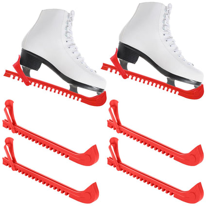 4 Pcs Walking Hockey Skate Guards Ice Skate Blade Covers Hockey Skates Blade Guards Ice Skate Guards Ice Skating Protector Hockey Equipment with Adjustable Buckle for Kids Adults Figure Skates