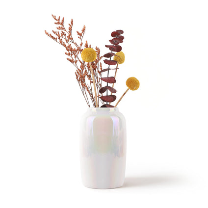 Baytion Ceramic Vase, Shell Color Flower Vases for Artificial Dried Flowers & Pampas Grasses,Ceramic Flower Vase Decor for Home, Living Room,Office Table,Bookshelf, Mantel & Entryway (L)