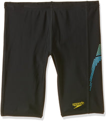 Speedo Boy Plastisol Placement Jammer/Swimming Shorts (Black/Turquoise, 15/16 Years)