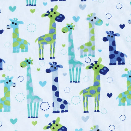 CREVENT Minky Baby Blanket for Boys Soft Plush Receiving Gift for Newborns Toddlers Swaddling(Cute Animal Printed + Dot Backing - Giraffe 76x102cm)