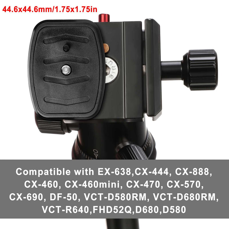 2 Pieces Tripod Quick Release Plate Tripod Adapter Mount Camera Tripod Adapter Plate Parts for Tripods and Cameras Tripod Mount QB-4W (43 x 43 mm/ 1.7 x 1.7 Inch)