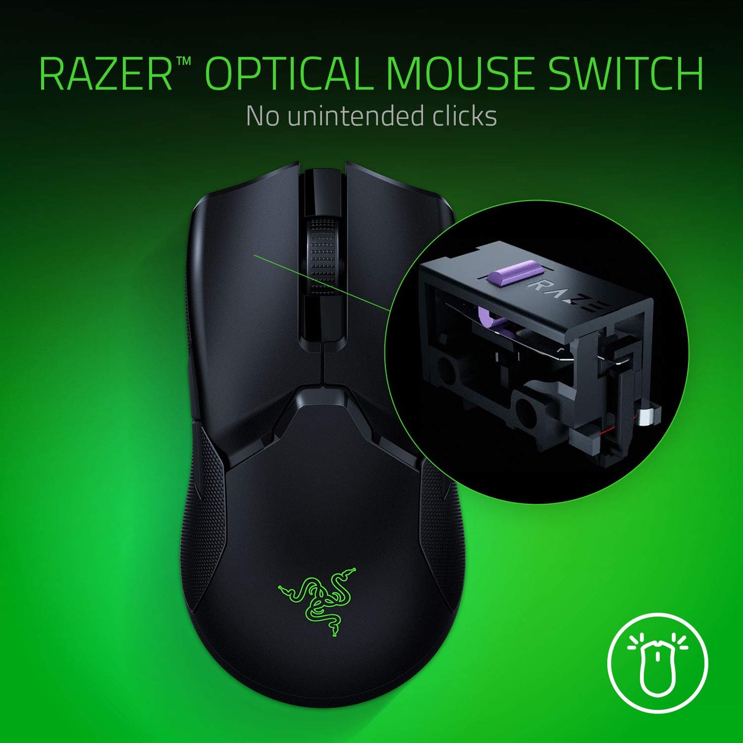 Razer Viper Ultimate Hyperspeed Lightest Wireless Gaming Mouse & RGB Charging Dock: Fastest Gaming Mouse Switch - 20K DPI Optical Sensor - Chroma Lighting - 8 Programmable Buttons - 70 Hr Battery