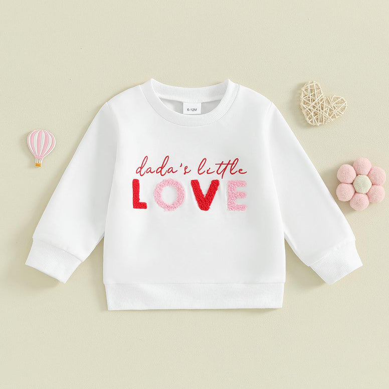 SOLILOQUY Valentines Day Outfit for Baby Girl Boy Love Heart Print Long Sleeve Pullover Sweatshirt Baby Srping Fall Tops