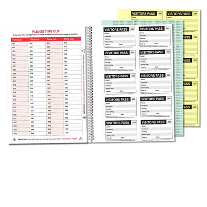 V Safety GDPR Compliant Business Visitor Refill Book with 100 90 x 60mm Visitor Badge Inserts,5054495016775
