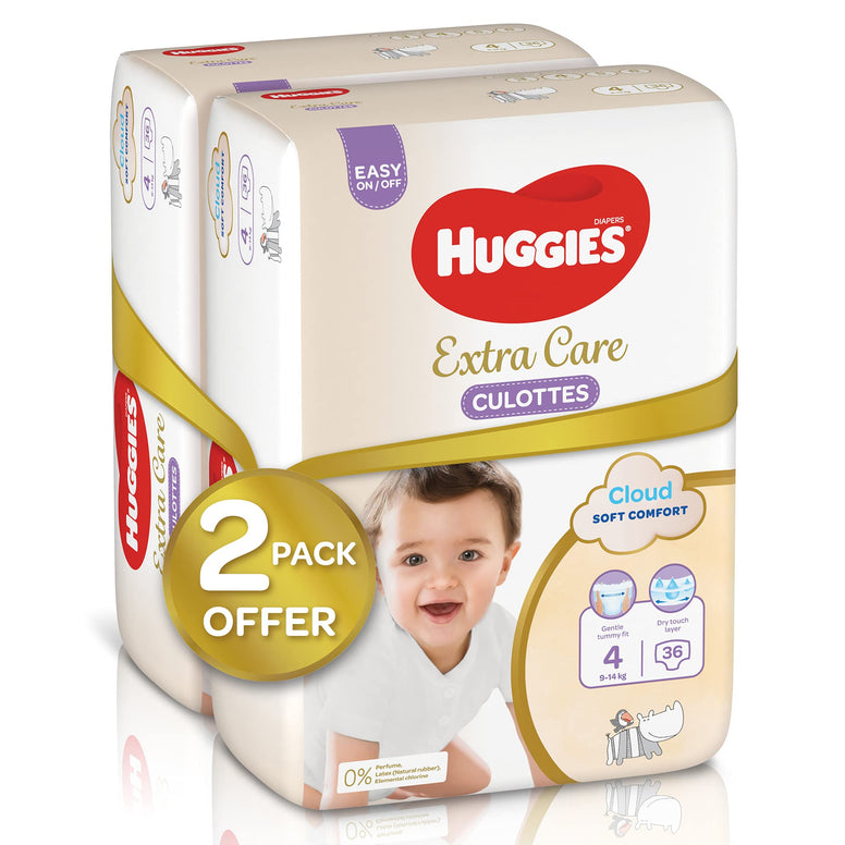 Huggies,Extra Care Baby Pants,Diaper Pants Size 4(8-14kg),Mega Pack of 72 Diapers,Absorbent Channels and Strechy Waistband,12h Day & Night Protection,Free from Nasties