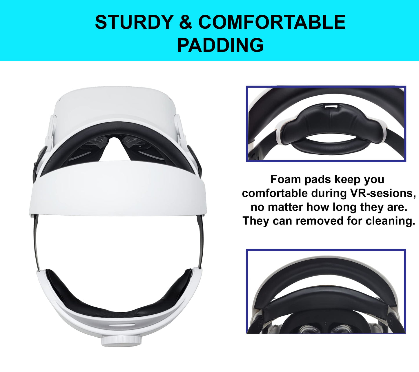 TNE Halo Headband for Oculus Quest 2 Headset Virtual Reality VR | Replacement Accessories for Oculus Quest 2 Elite Head Strap Reduce Head Pressure Enhanced Support (Soft Rear Cushion)
