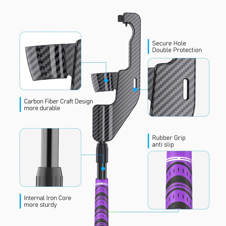 KPNEOL VR Golf Club for Oculus Quest 2, with Real Golf Grip, VR Golf Club Handle Extension Accessory Enhance Immersive VR Game Experience, Purple