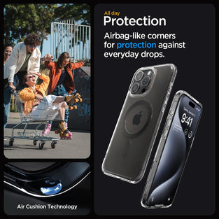Spigen Ultra Hybrid MagFit designed for iPhone 15 Pro case cover compatible with MagSafe - Carbon Fiber