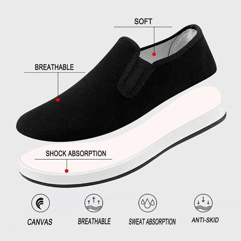 Unisex Chinese Traditional Old Beijing Cloth Kung Fu Shoes Martial Arts Shoes Tai Chi Shoes Canvas Shoes