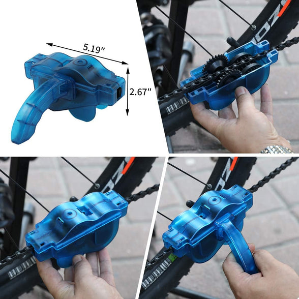 Anndason 8 Pieces Precision Bicycle Cleaning Brush Tool Including Bike Chain Scrubber, suitable for Mountain, Road, City, Hybrid,BMX Bike and Folding Bike