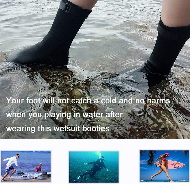 ReHaffe Water Neoprene Socks 3mm Sand Volleyball Socks Anti Slip Diving Booties for Men Women Youth Kids Swimming Surfing Snorkeling Spearfishing Wadeing and Water Sports