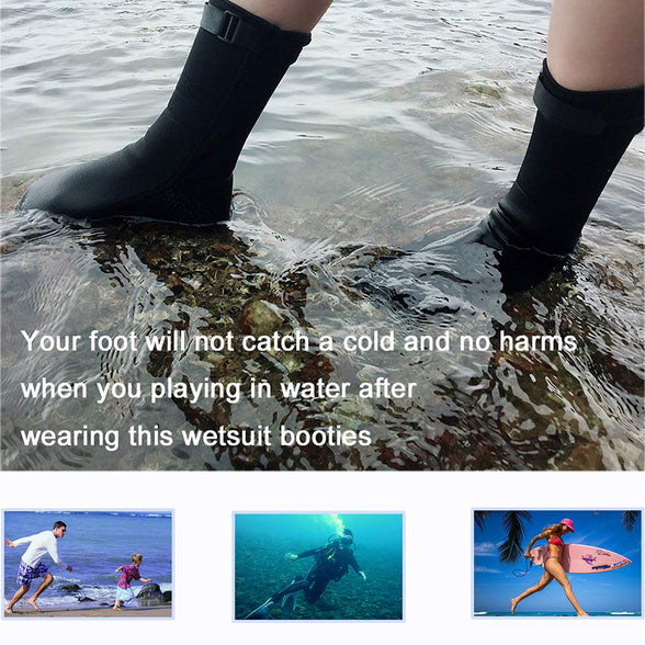 ReHaffe Water Neoprene Socks 3mm Sand Volleyball Socks Anti Slip Diving Booties for Men Women Youth Kids Swimming Surfing Snorkeling Spearfishing Wadeing and Water Sports