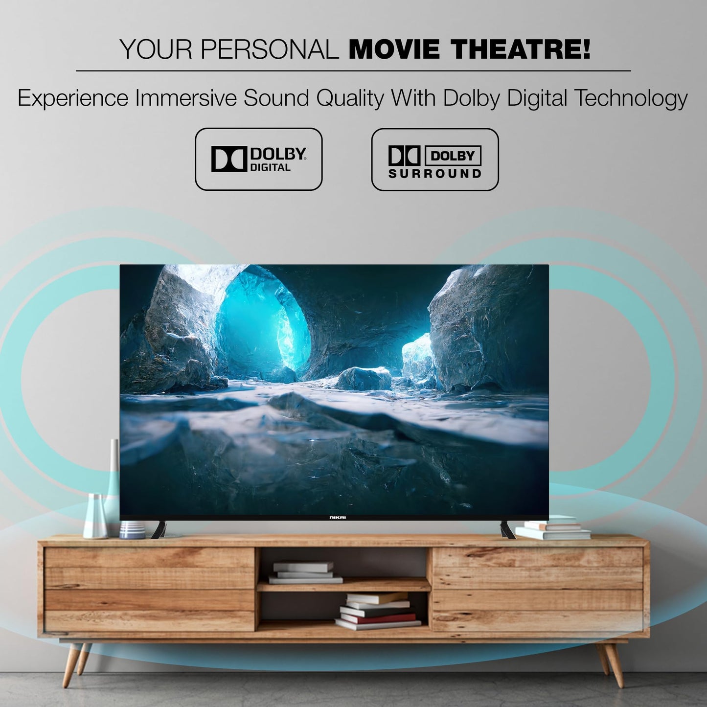 Nikai 55 Inch Smart TV, VIDAA OS, 4K UHD Quality, Dolby Vision, Apple Airplay, Smooth Motion, Quad Core Processor, Game Mode Plus, Official Apps YouTube, Netflix, Metro Muscat, Prime, Shahid - UHD55SVDLED