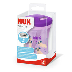 Nuk Action Cup, 12 Months+, 230 ml, Assorted Colours And Designs (Yellow/Purple/Green), Pack Of 1