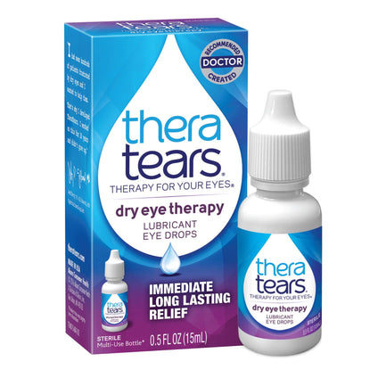 TheraTears Eye Drops for Dry Eyes, Dry Eye Therapy Lubricant Eyedrops, Provides Long Lasting Relief, 15 mL, 0.5 Fl Oz (Pack of 1)