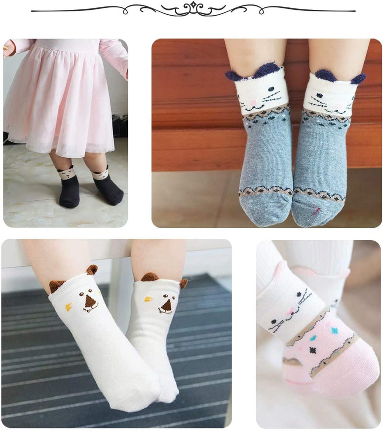 Gwenvenni Toddler Big Little Kids Cotton Ankle Crew Socks For Boys Girls