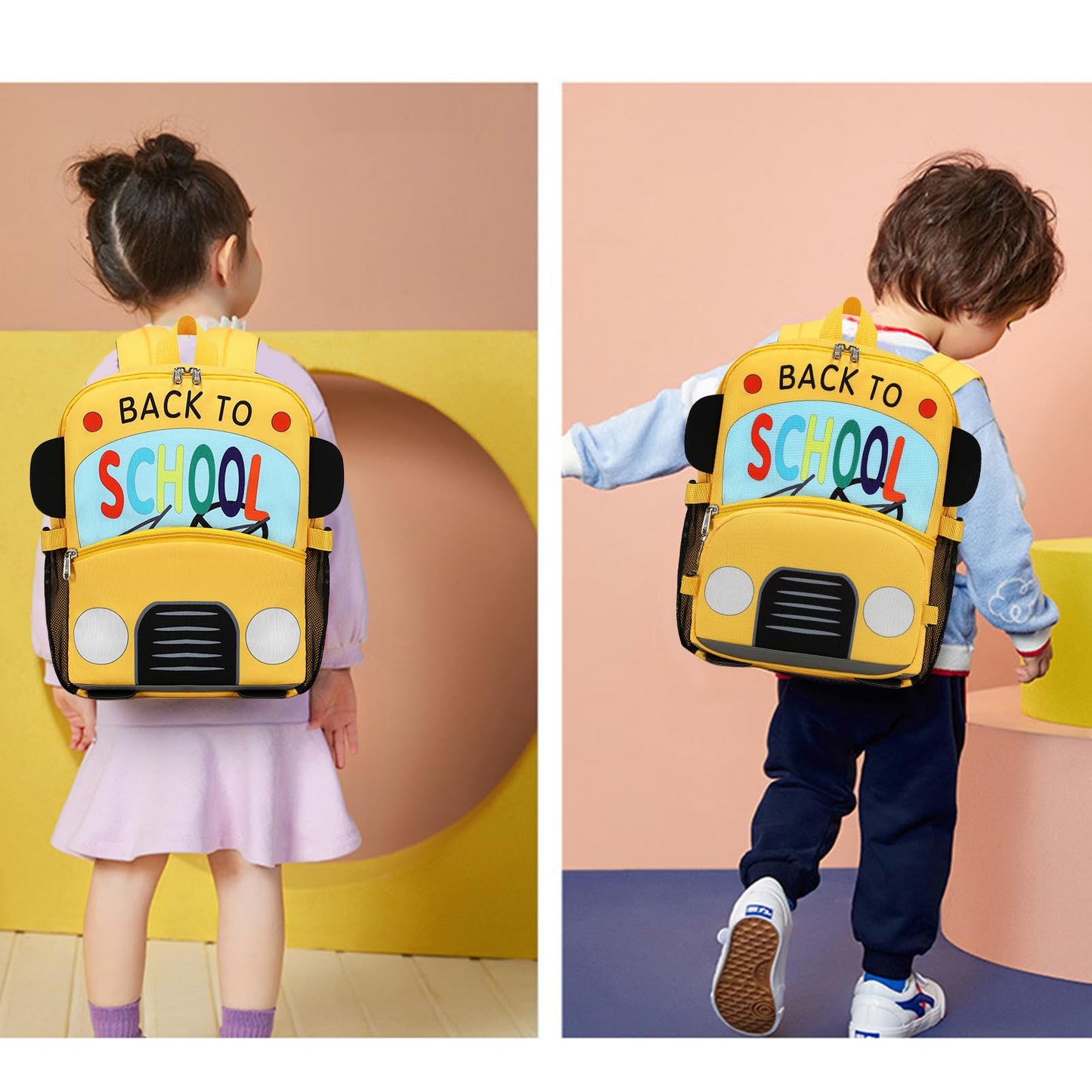 LOIDOU Toddler Backpack Boys Girls 15 Inch Kids Preschool Kindergarten Book Bag for Daycare Nursery Travel