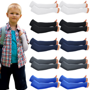 10 Pairs Kids Arm Sleeves 3-6 Years Football Arm Sleeves Youth Volleyball Sleeves Arm Compression Sleeve for Boys Girls