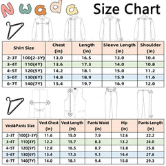 Nwada Boys Suit Set Formal Dress Shirt with Bow Tie, Slim Vest and Pants Toddler Boy Clothes Suits (2-3 Years)