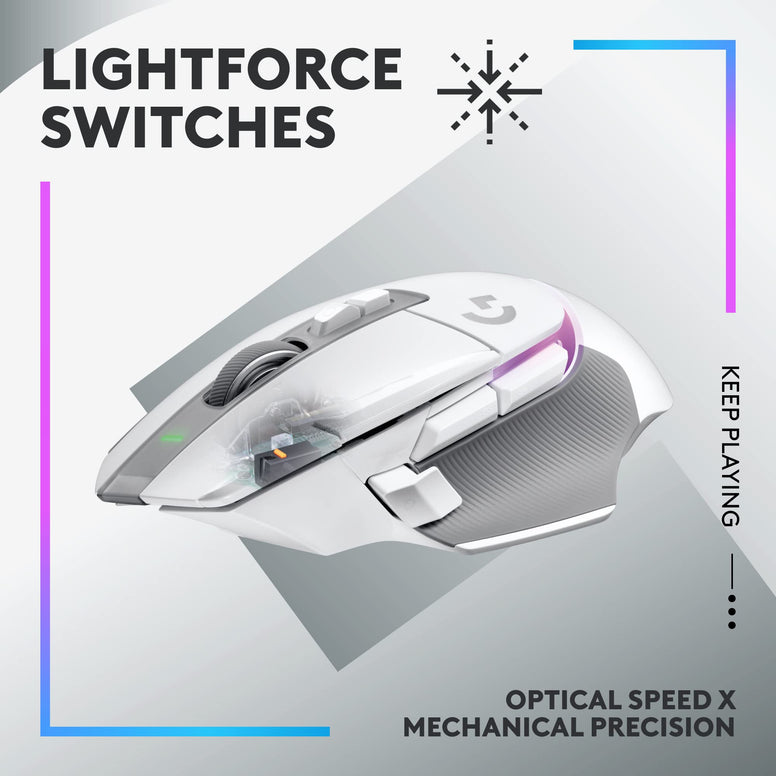 Logitech G502 X PLUS LIGHTSPEED Wireless RGB Gaming Mouse - Optical mouse with LIGHTFORCE hybrid switches, LIGHTSYNC RGB, HERO 25K gaming sensor, compatible with PC - macOS/Windows - Black