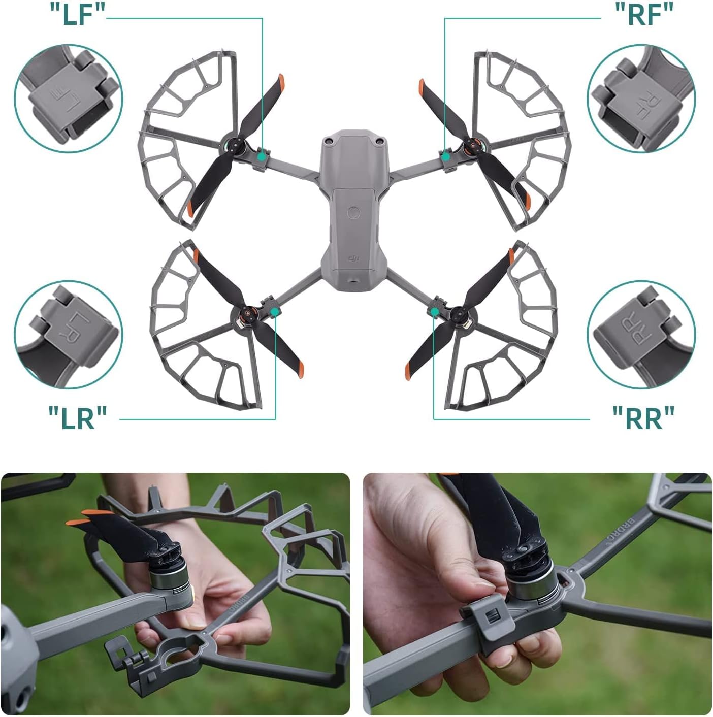 Propeller Guard, Blade Guard, Propeller Guard Ring, Anti-Collision Bumper Ring for Mavic Air2, for Dji Mavic Air 2 Drone 360° Propeller Protection Cover, Propeller Protective Safety Accessory