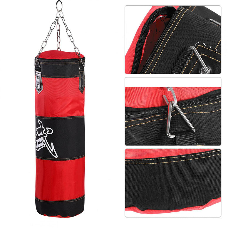 FEIP Empty Punching Bag, Durable Fitness Sandbags Punching Bag Boxing Hanging Punching Bag Empty for Kickboxing for Training for Home for Gym(red, 80cm)