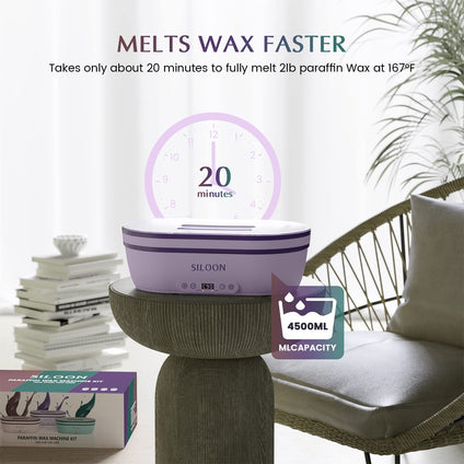 Paraffin Wax Machine for Hand and Feet- Paraffin Wax Warmer 4500ml Detachable Pot Auto-time and Keep Warm Paraffin Hand Wax Machine for Arthritis(purple)