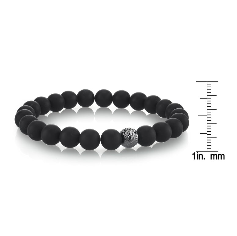 Spartan Men's 8mm Beaded Bracelet | Decorative 925 Sterling Silver Connecting Bead | Fits 7 to 8 Inch Wrists Men’s Accessories Fashion Bracelet