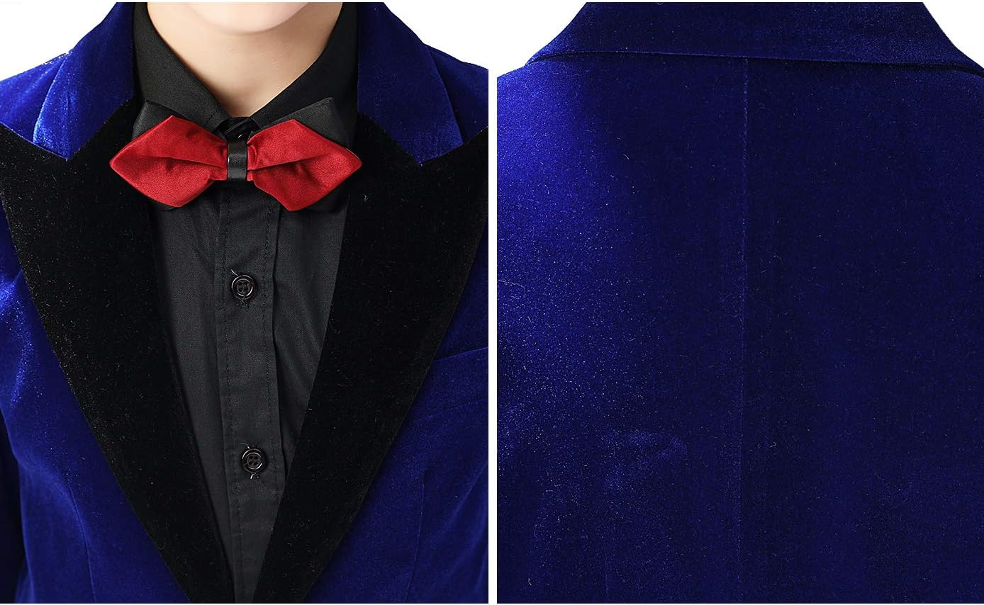 Boihedy Boys Suit Jacket for Kids Formal Velvet Blazer 3 Y