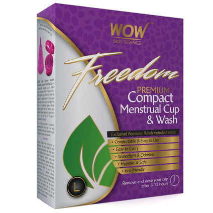 WOW Freedom Reusable Menstrual Cup and Wash Post Childbirth (Large, Above 30 Years, 60ml)