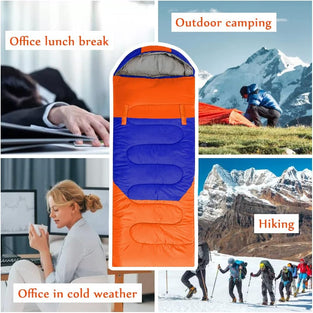 BIHEE Sleeping Bag Portable Lightweight 3-4 Season Sleeping Bags with Holes for Arms, Suitable for Camping, Hiking, Traveling