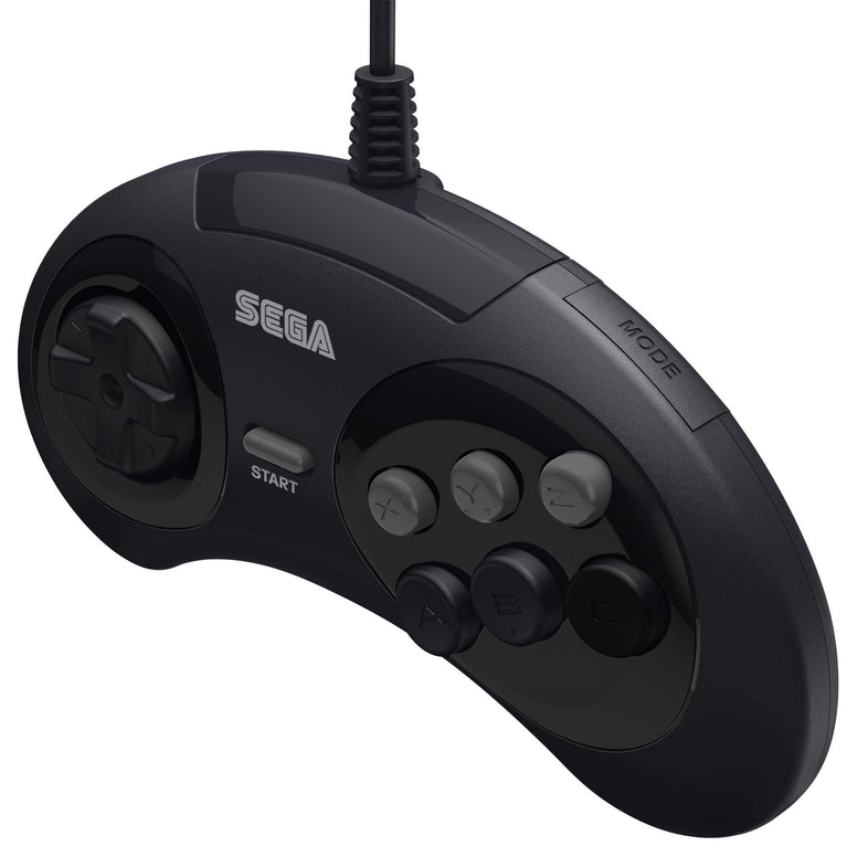 Retro-Bit Official Sega Genesis Controller 6-Button Arcade Pad for Sega Genesis - Original Port (Black)