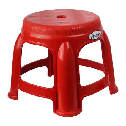 ESQUBE® Lilly Plastic Compact Step Stool Red Color