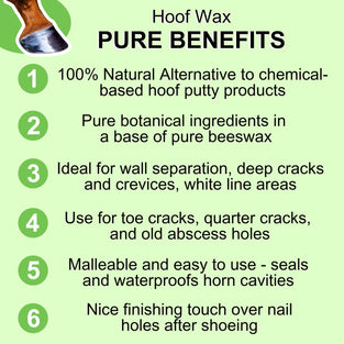 Pure Sole Hoof Wax - Hoof Putty Wax That Helps Heal and Protect Your Horse's Hooves - Perfect for Horse Hoof Wall Separation, Cracks, Crevices and White Line - 7 oz. tin