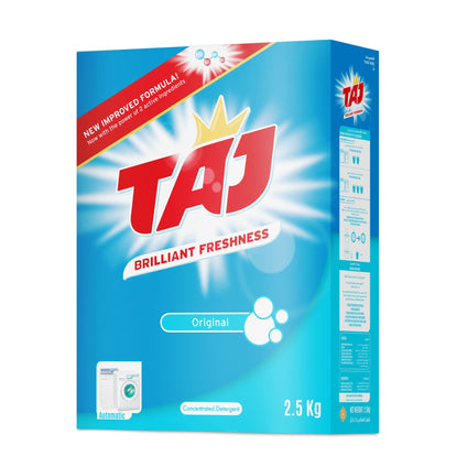 Taj Detergent Powder 2.5 kg Laundry Detergent Powder Original Freshness Concentrated HF Compact