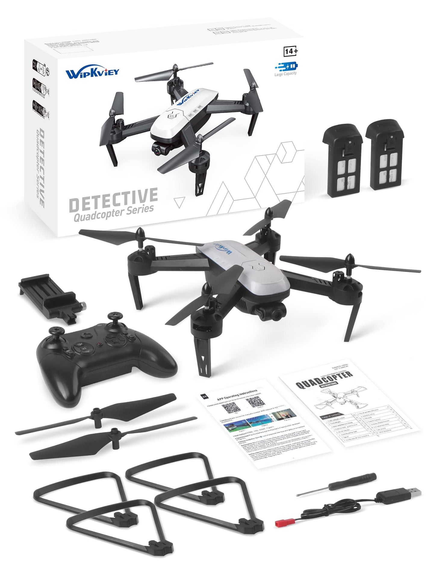 Wipkviey T6 Drone with Camera 1080P for Beginners, WiFi FPV RC Quadcopter for Adults, Gravity Sensor, Flip Mode, One Button Take off/Landing, One Button Return, Headless Mode, 2 Batteries