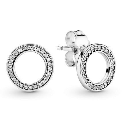 Pandora Signature Women's Sterling Silver Forever Pandora Cubic Zirconia Stud Earrings