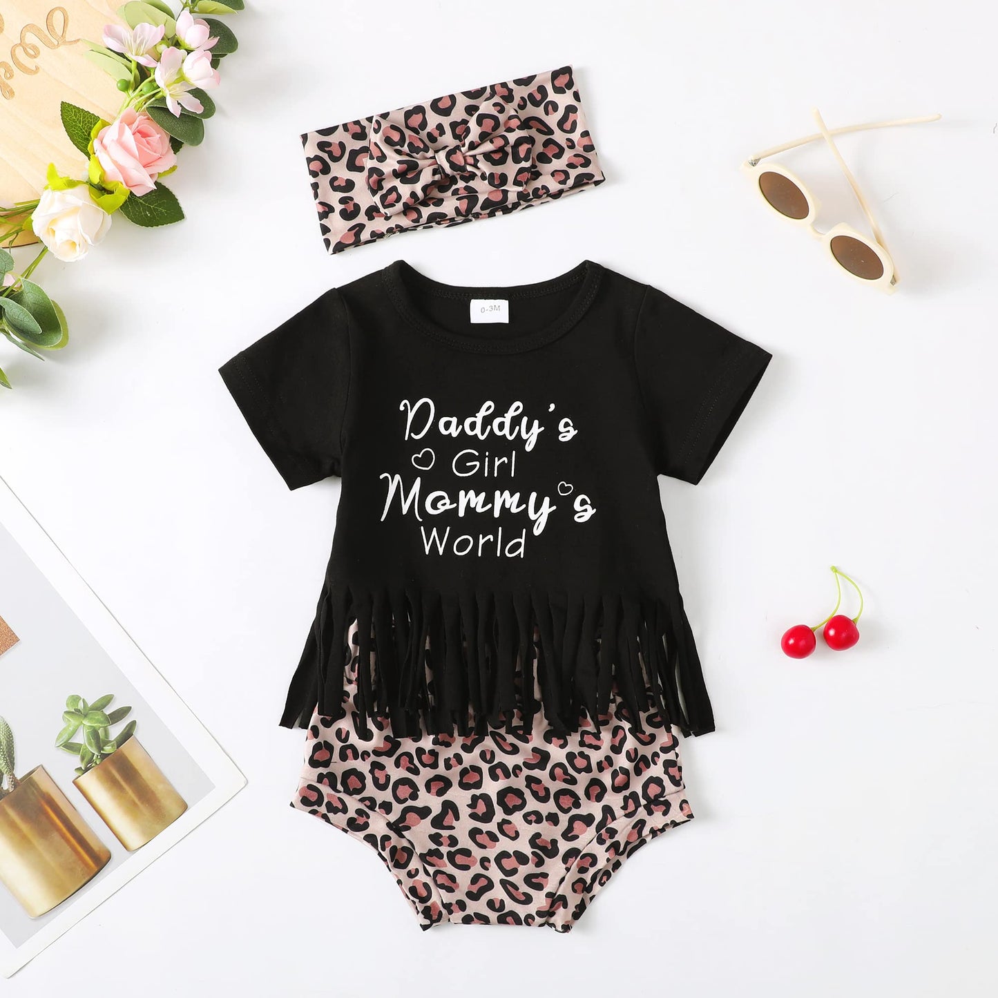 Newborn Baby Girl Clothes Cute Infant Baby Girl Outfit Infant Top Shorts Set Summer Baby Clothes for Girl (0-3 Months)