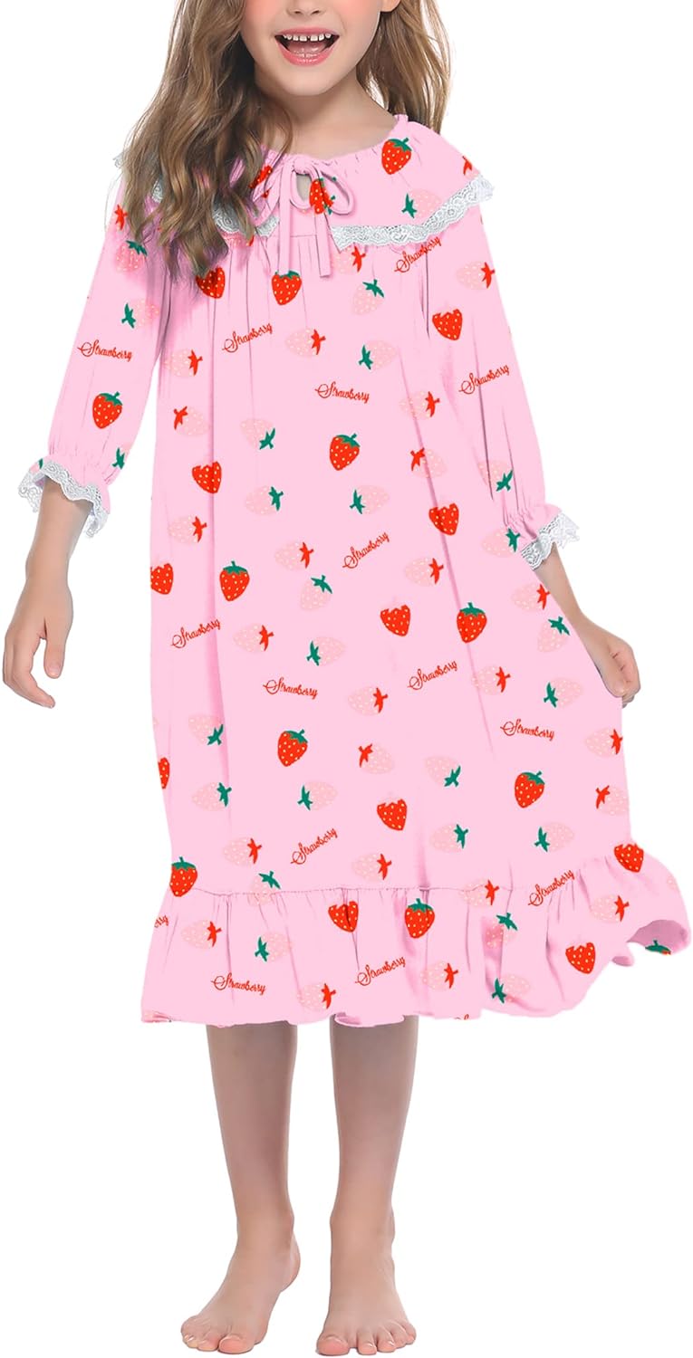 Ekouaer Girl's Soft Princess Nightgowns Sleep Shirt