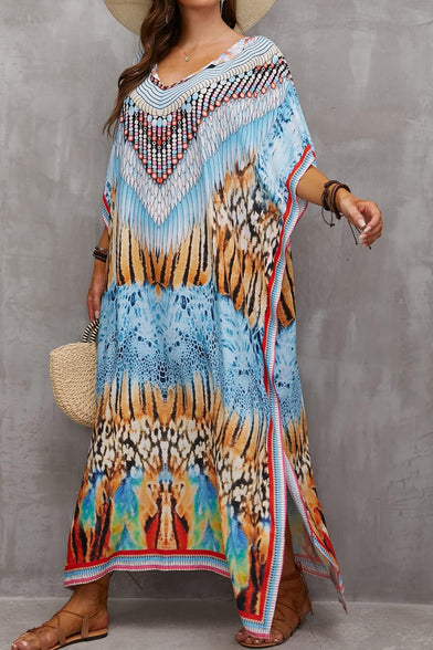 YouKD Wemon's Summer Long Kaftan Bohemian Maxi Kimono Dress Swimsuit Beach Cover Up Robes