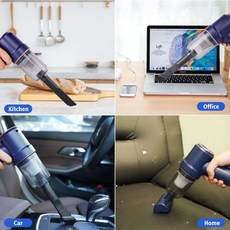 KASTWAVE Cordless Handheld Vacuum Cleaner - 2-in-1 Vacuum & Air Duster, 9000PA Suction, Wet/Dry Use, LED Light, Multi-Nozzles, Floor Brush - Perfect for Car, Home, Office, and Pet Hair