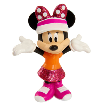 Just Play Disney Junior Minnie Mouse 3 Inch Tall Collectible Figure Set, 5 Piece Set Includes Tennis, Hula, Candy Maker, Popstar, and Ballerina Outfits, by