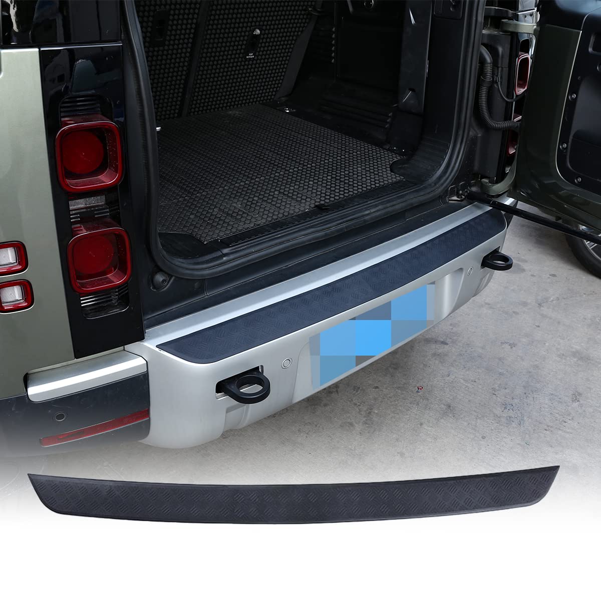 YIWANG for Land Rover Defender 90 110 2020-2024 Car Styling ABS Black Car Rear Bumper Plate Cover Trim Stickers for Defender Auto Accessories (ABS Black)